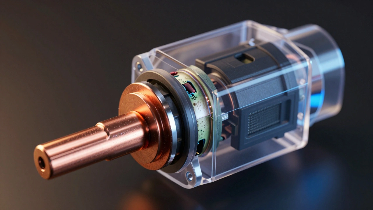 3D diagram showing worn and corroded internal contacts of a car ignition switch