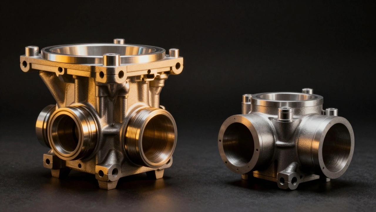 Conceptual side-by-side comparison of a high-quality OEM car part and a generic alternative.