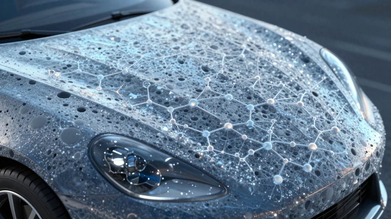 Microscopic view of SiO2 nano-coating filling paint pores