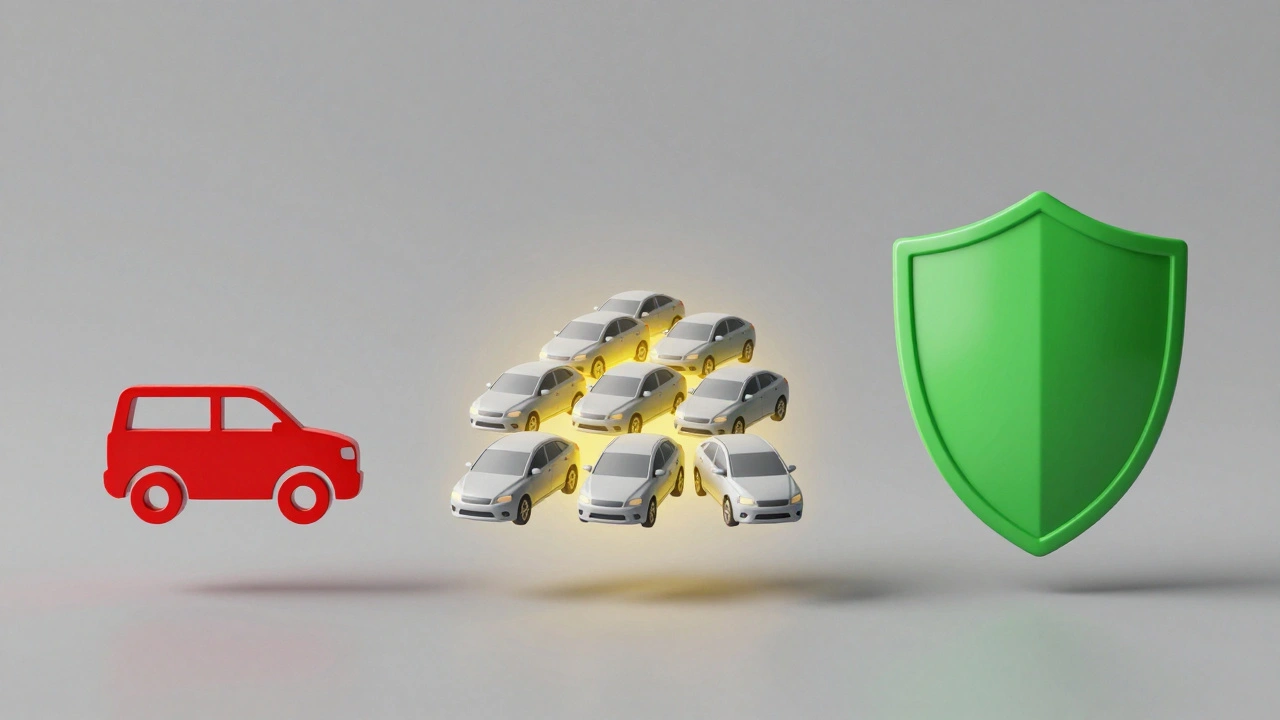 Abstract illustration showing three tiers of fleet volume pricing discounts