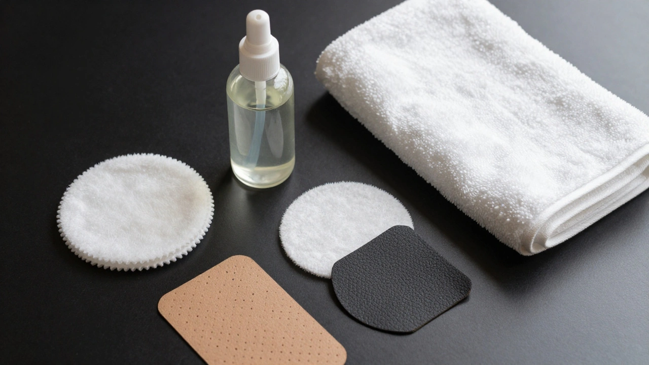 Microfiber pad and leather conditioner for car interior maintenance