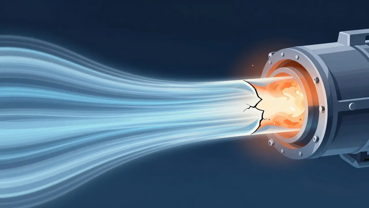 Abstract visualization of air leaks in an engine intake tube