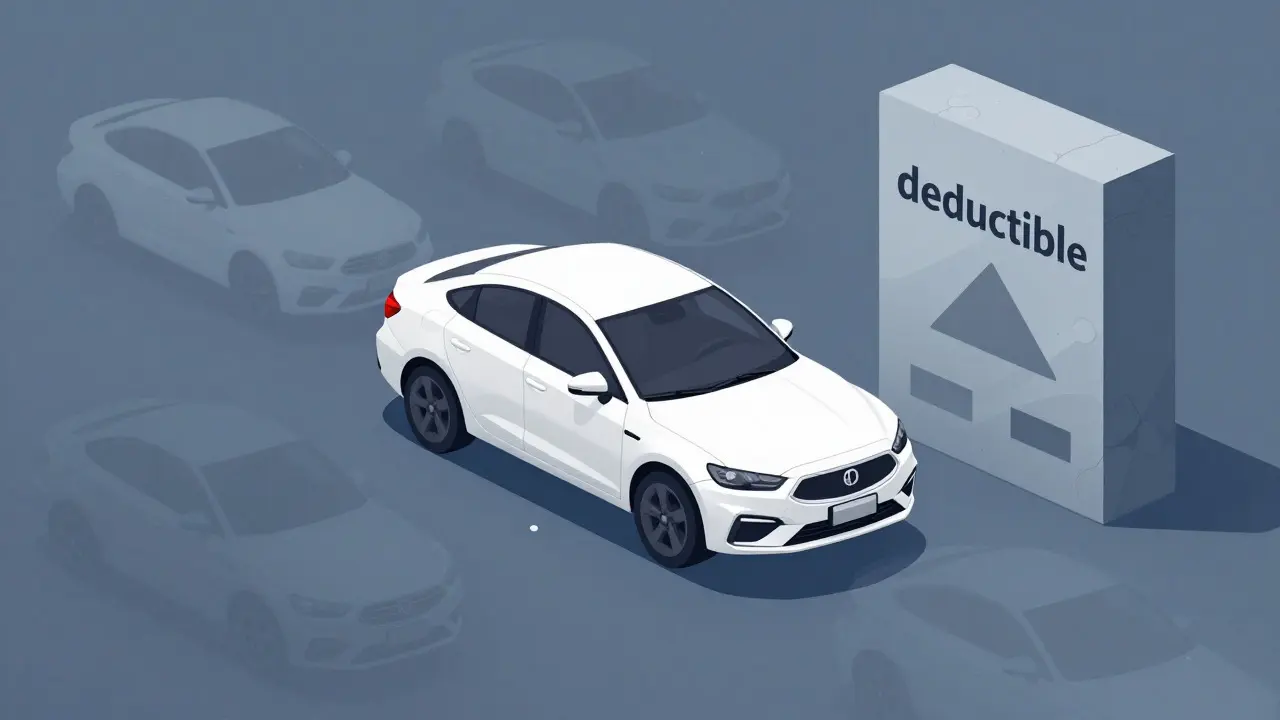 Conceptual art showing car depreciation and insurance deductibles