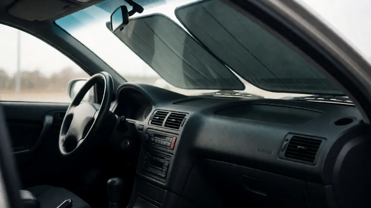 Clean, matte-finish car interior with protected plastics